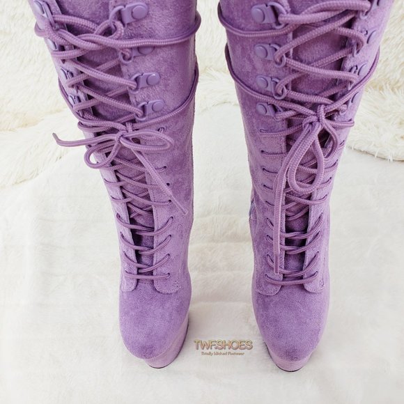 Flamingo 1050 Lilac 8" High Heel Ankle Calf Boots - Picture 5 of 16